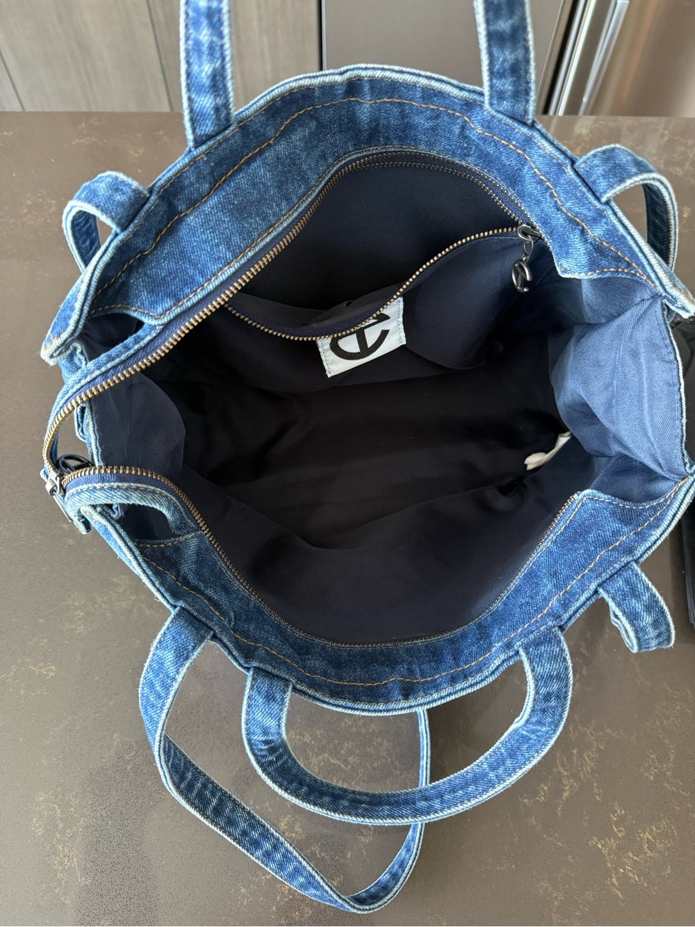 Telfar Medium Denim Shopping Bag - Picture 2 of 2